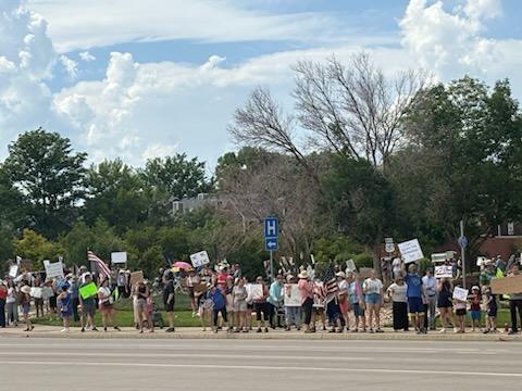 Nearly 1,000 peaceful protestors demonstrated along US 287 and South Boulder Road in a combined rally for health care for everyone and saying No to Kings!