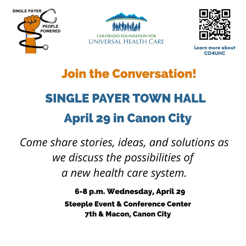 Smiling people hold signs for Improved medicare for All